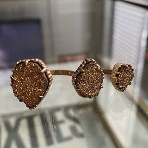 Kendra Scott rose gold drusy Naomi ring M/L